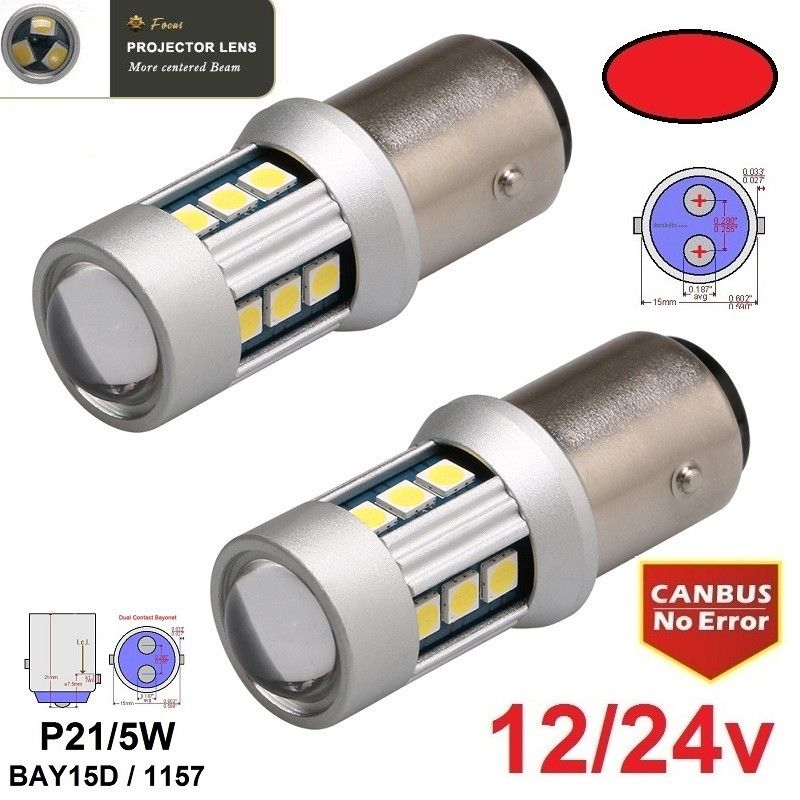 LED SIJALICE P21-5W BAY15D 1157 - 30*3030smd Crvene Beograd Zemun
